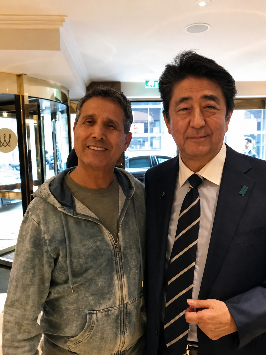 Mr Ben Abderrahman with Shinzo Abe
