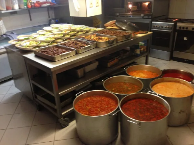 Meals prepared for homeless people in Brussels