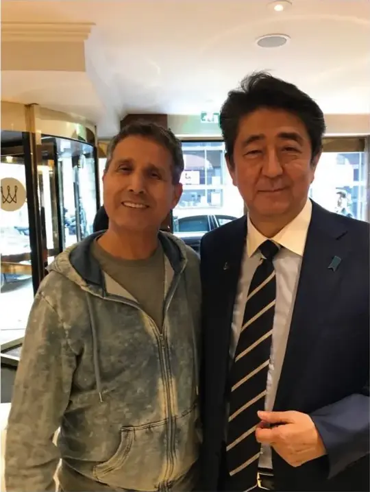 Mr Ben with Shinzo Abe