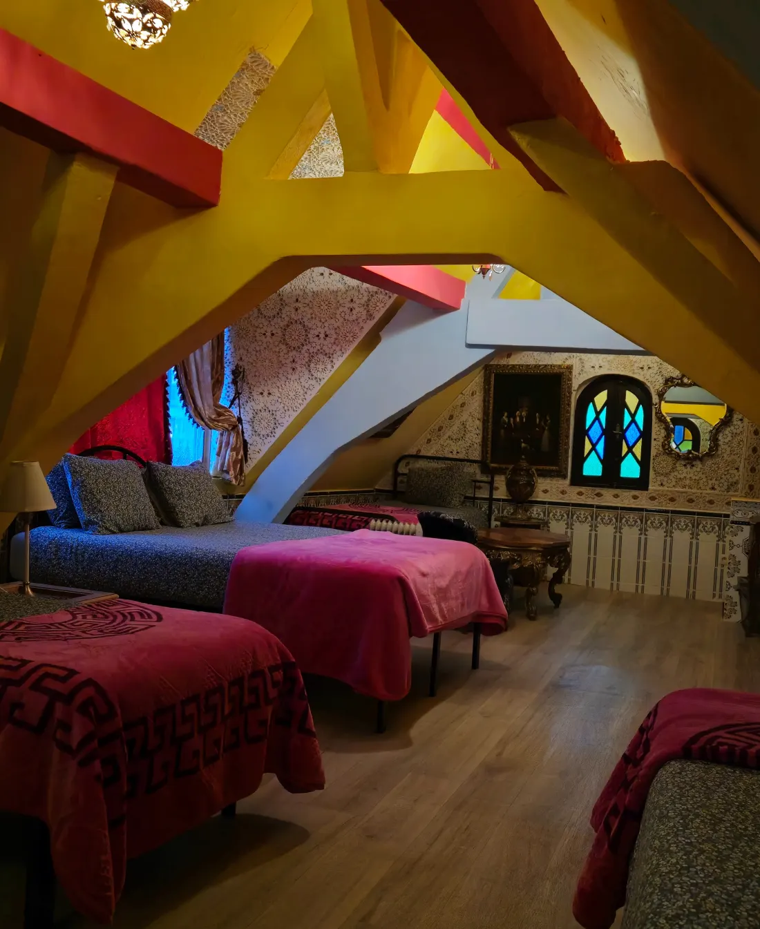 Royal suite with lounge area in vibrant Moroccan style at Hotel Mozart Brussels